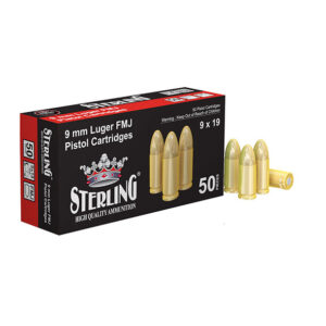 sterling 9mm brass cased ammunition 1000 round case pre order local pick up only!!!