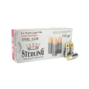 sterling 9mm brass cased ammunition 1000 round case pre order local pick up only!!! (copy)